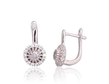 Silver earrings with 'english' lock 