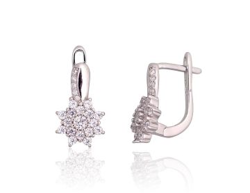 Silver earrings with 'english' lock 
