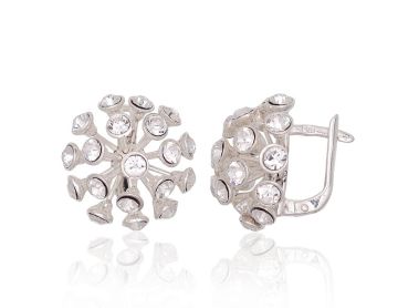 Silver earrings with 'english' lock 