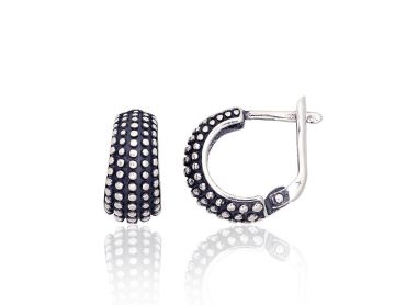 Silver earrings with 'english' lock 
