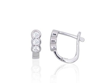 Silver earrings with 'english' lock 