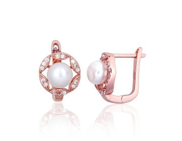 Silver earrings with 'english' lock 