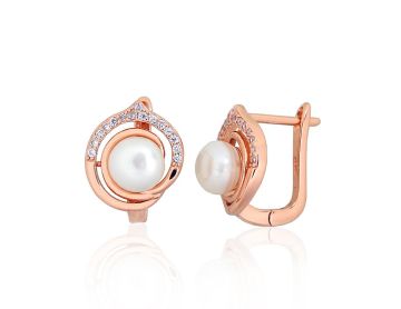 Silver earrings with 'english' lock 