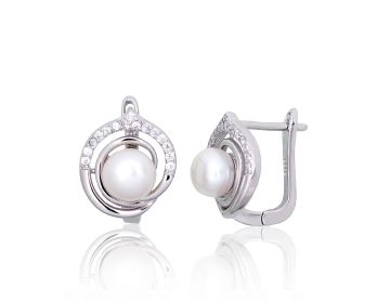 Silver earrings with 'english' lock 