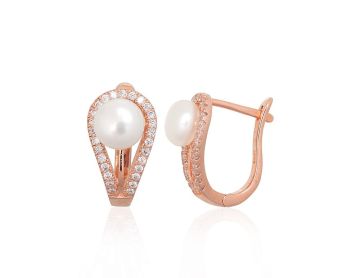 Silver earrings with 'english' lock 