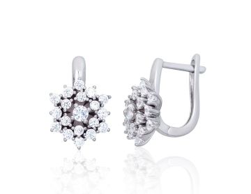 Silver earrings with 'english' lock 