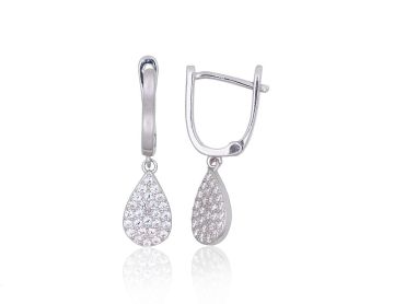 Silver earrings with 'english' lock 