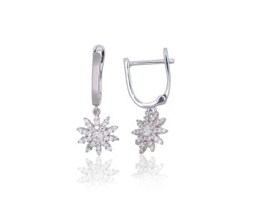 Silver earrings with 'english' lock 