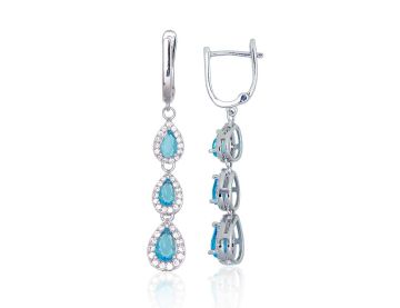 Silver earrings with 'english' lock 
