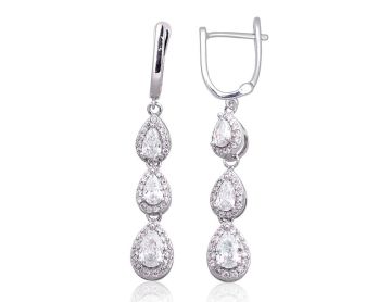 Silver earrings with 'english' lock 