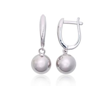 Silver earrings with 'english' lock 