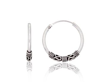 Silver earrings-rings 