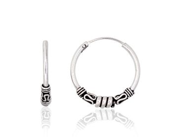 Silver earrings-rings 