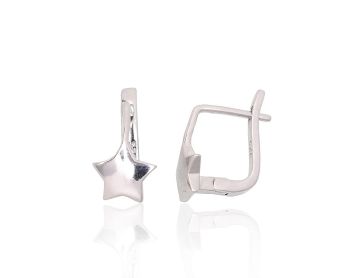 Silver earrings with 'english' lock 
