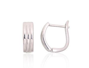 Silver earrings with 'english' lock 
