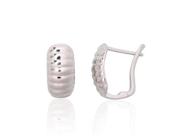 Silver earrings with 'english' lock 