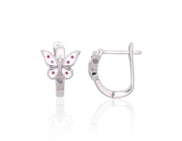 Silver earrings with 'english' lock 