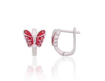Silver earrings with 'english' lock 