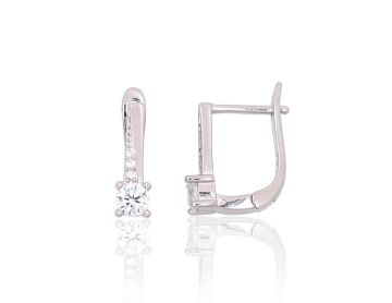 Silver earrings with 'english' lock 