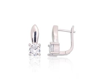Silver earrings with 'english' lock 