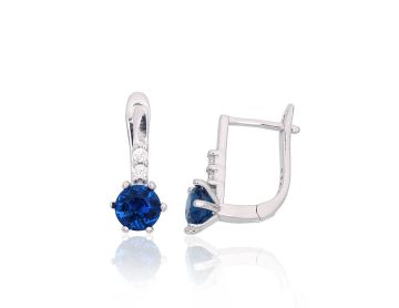 Silver earrings with 'english' lock 