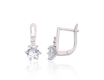 Silver earrings with 'english' lock 