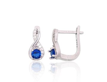 Silver earrings with 'english' lock 