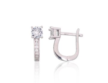 Silver earrings with 'english' lock 