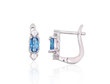 Silver earrings with 'english' lock 