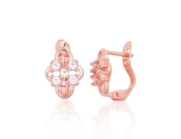 Silver earrings with 'english' lock 