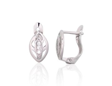 Silver earrings with 'english' lock 