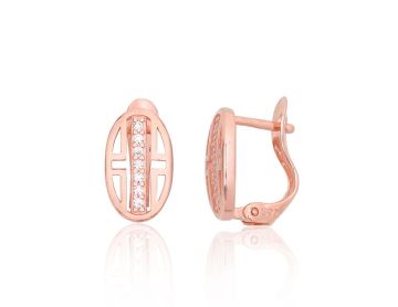 Silver earrings with 'english' lock 