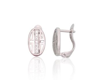 Silver earrings with 'english' lock 