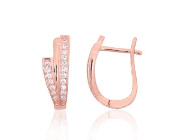 Silver earrings with 'english' lock 