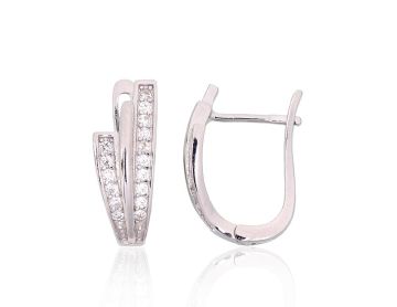 Silver earrings with 'english' lock 