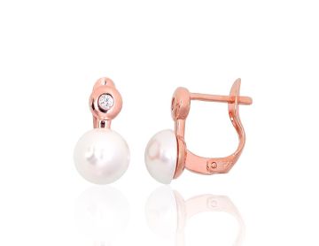Silver earrings with 'english' lock 