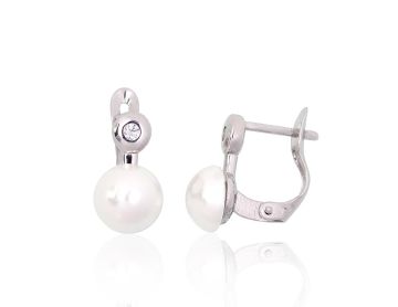 Silver earrings with 'english' lock 