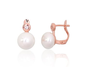 Silver earrings with 'english' lock 