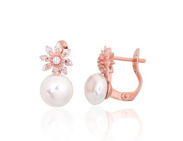 Silver earrings with 'english' lock 