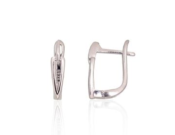 Silver earrings with 'english' lock 