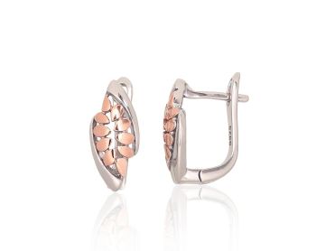 Silver earrings with 'english' lock 