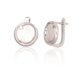Silver earrings with 'english' lock 