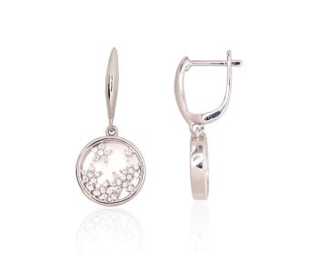 Silver earrings with 'english' lock 
