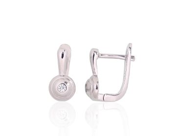 Silver earrings with 'english' lock 