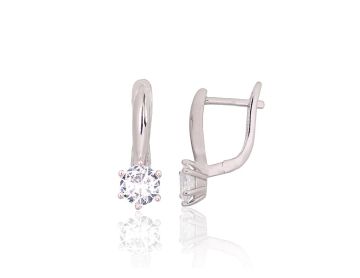 Silver earrings with 'english' lock 