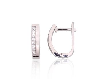 Silver earrings with 'english' lock 