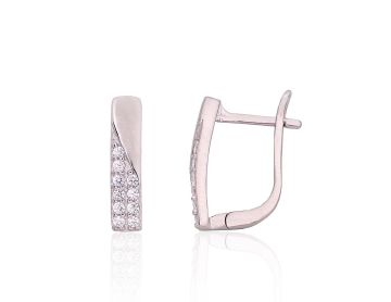 Silver earrings with 'english' lock 