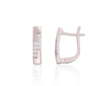 Silver earrings with 'english' lock 
