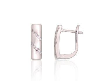 Silver earrings with 'english' lock 