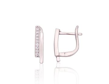 Silver earrings with 'english' lock 